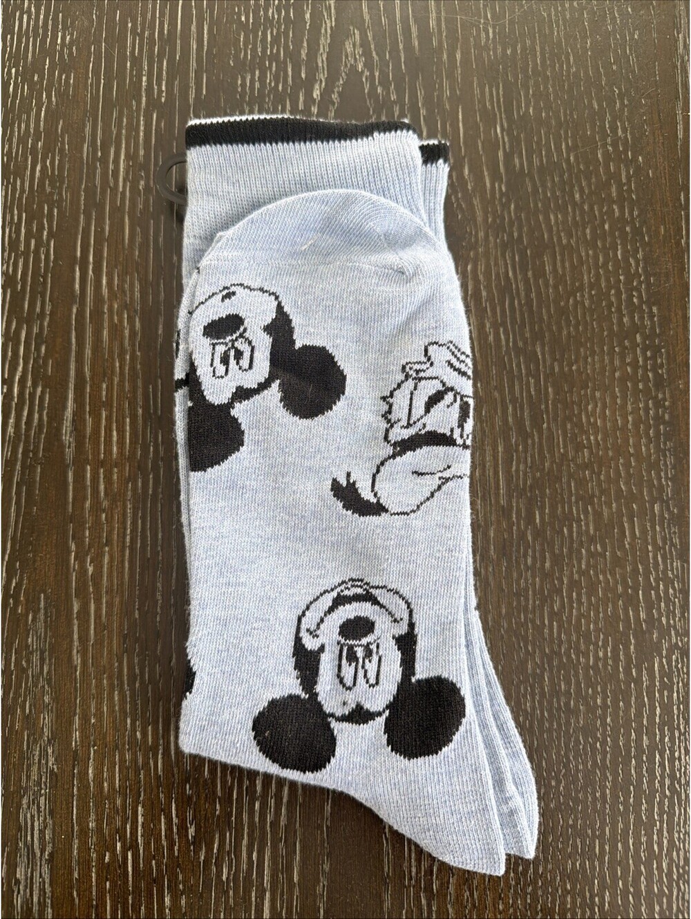 MENS DISNEY MICKEY MOUSE DONALD DUCK HEATHER BLUE CREW SOCKS (SHOE SIZE 6-12)